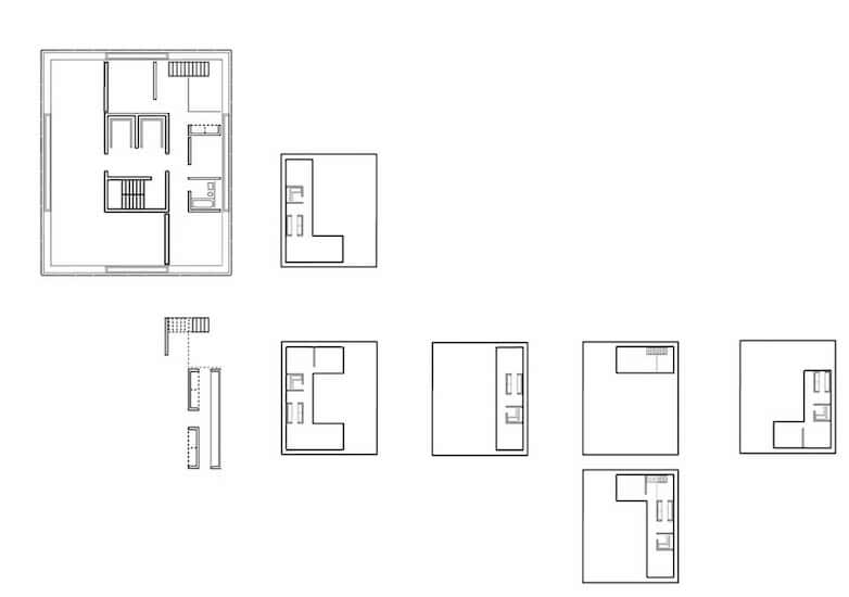architectural plans flats and tower core layouts