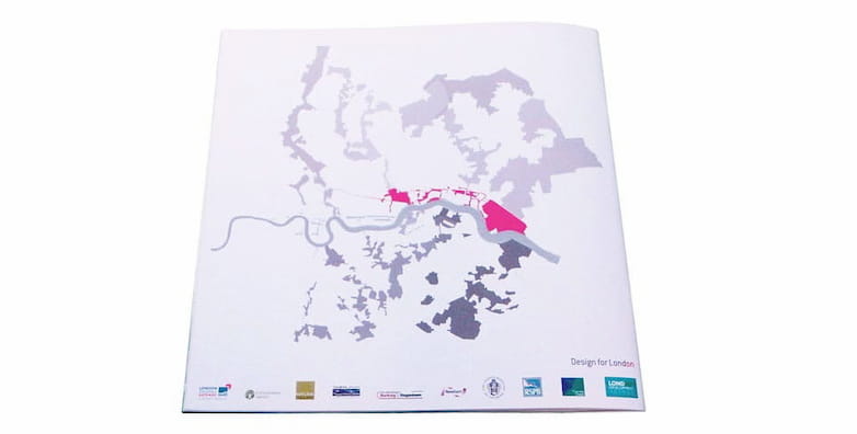 London Riverside published framework, back cover with map highlighting area 4.